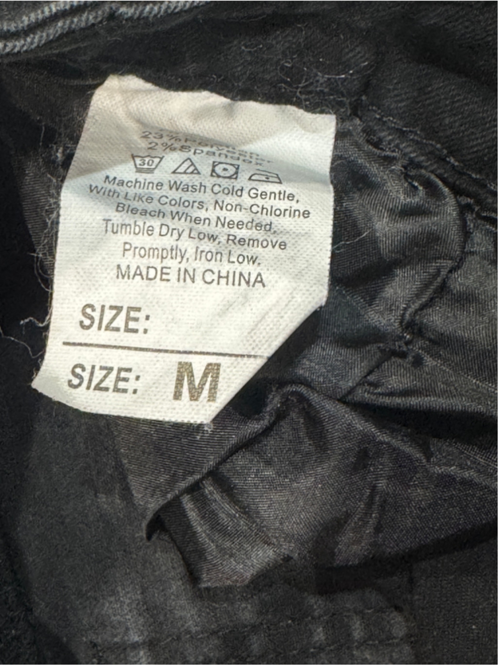 Distressed Black Denim Jeans with Rolled Cuffs - Picture 2 of 4